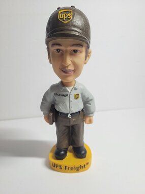 UPS Freight Bobblehead With The Standard Brown Uniform Holding A Clipboard